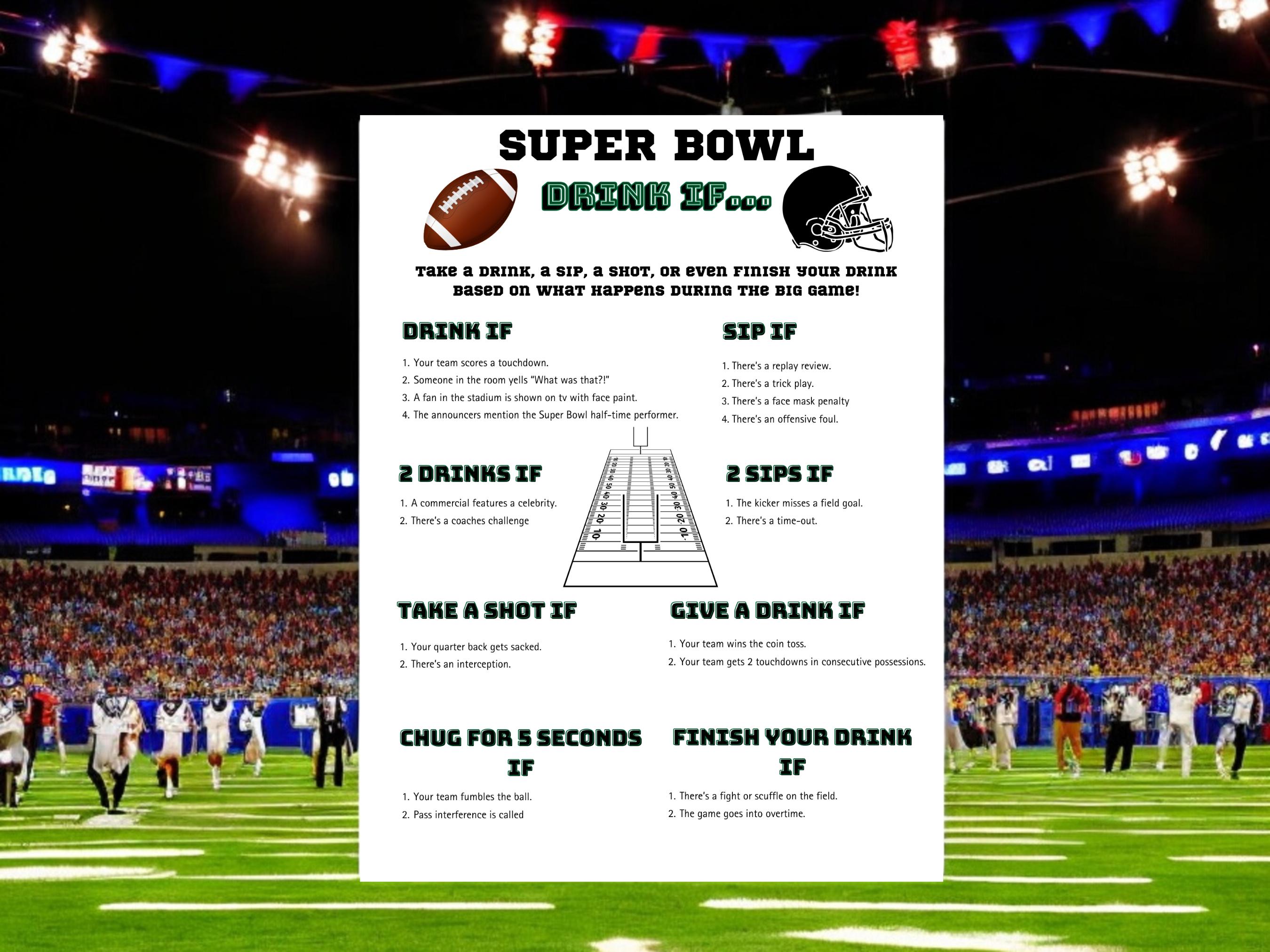 Super Bowl Drink If - Instant Download