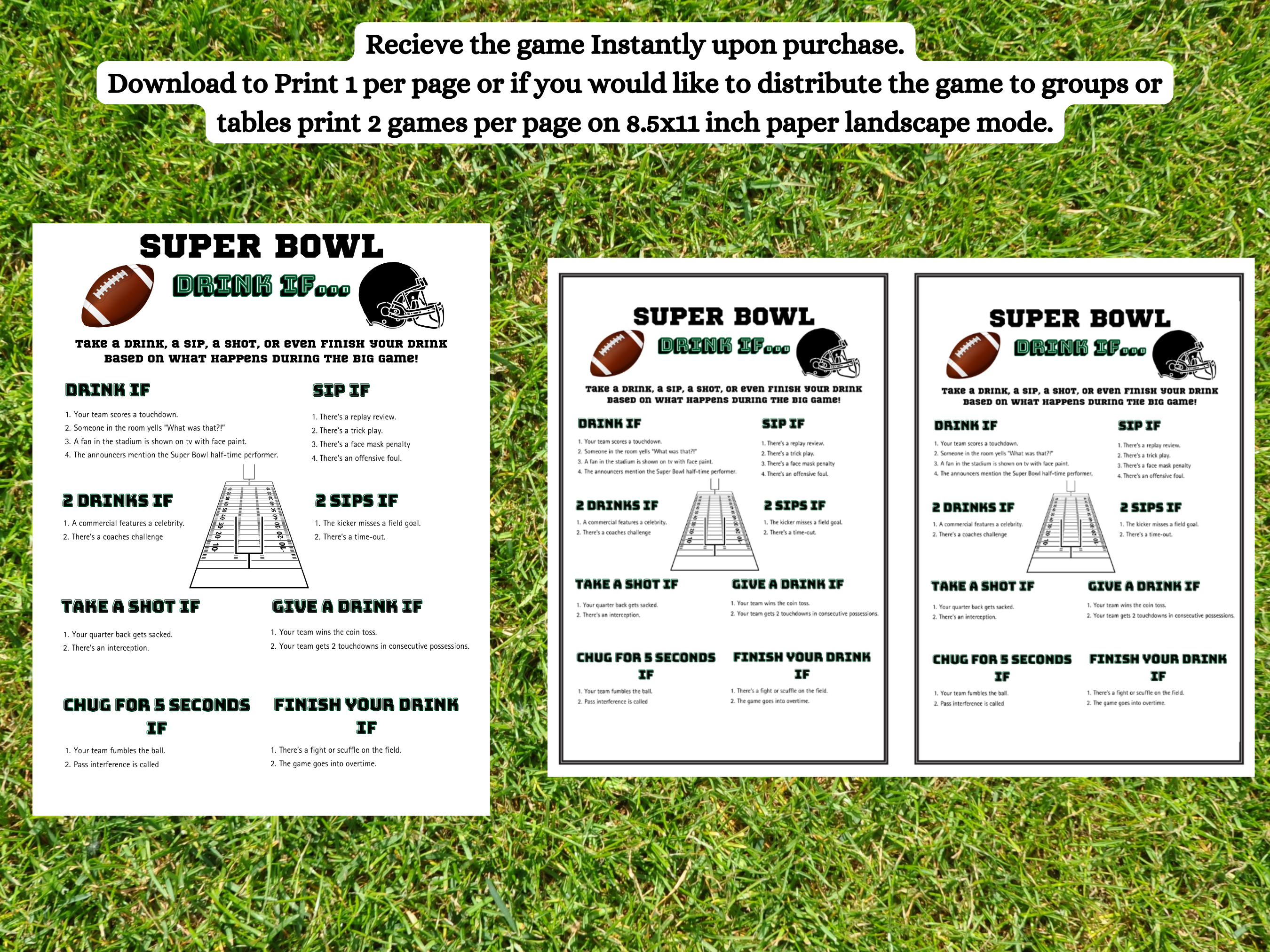 Super Bowl Drink If - Instant Download