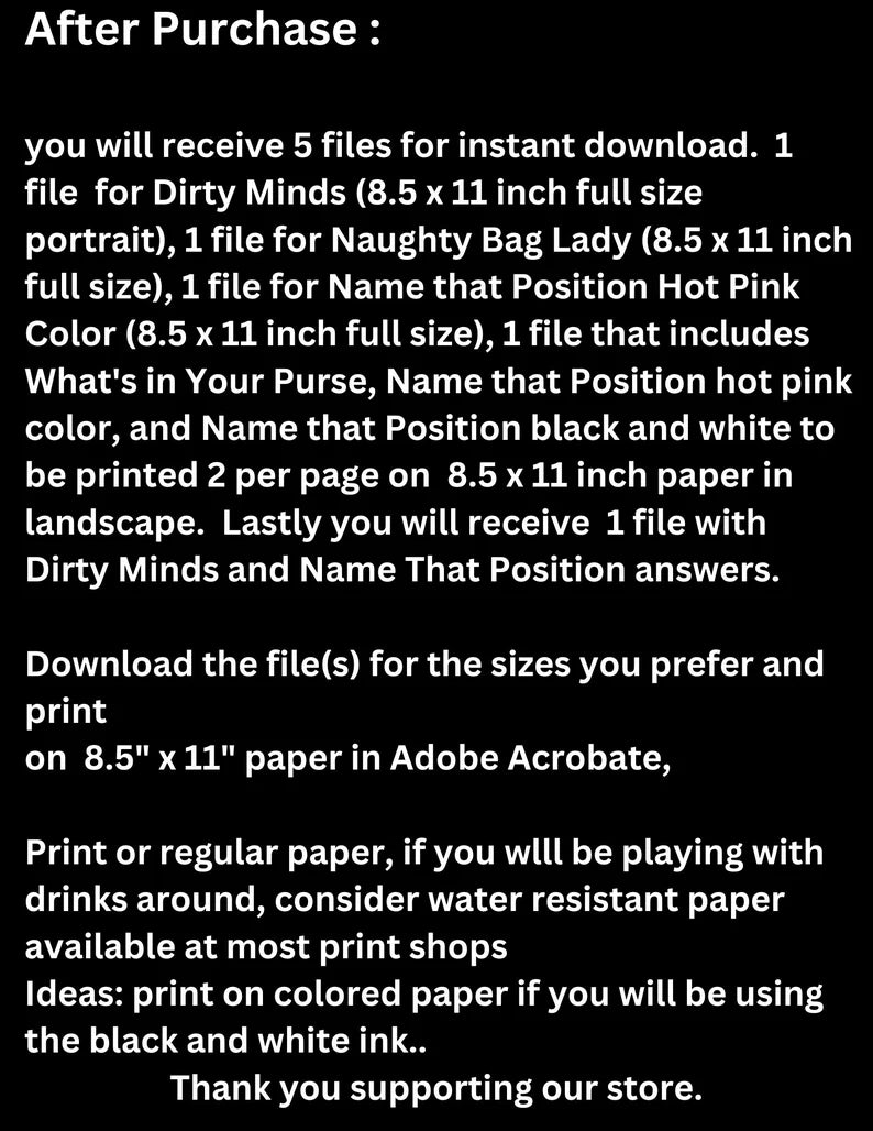 Girls Night Game Bundle Instant Download