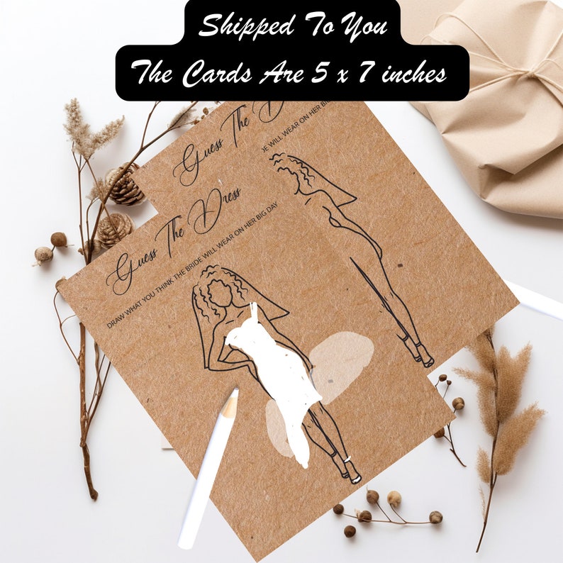Black Bridal Shower Game, PRINTED and SHIPPED to you, Different Bridal Shower Game, Guess The Dress Game, Wedding Fun Bridal Shower Game