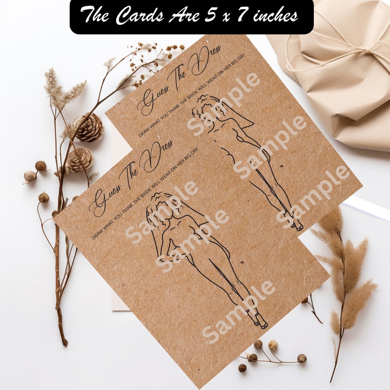 Black Bridal Shower Game, PRINTED and SHIPPED to you, Different Bridal Shower Game, Guess The Dress Game, Wedding Fun Bridal Shower Game