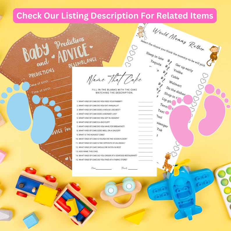 Özel Bebek Duşu, Baskılı Bebek Duşu Oyunu, Bebek Duşu Oyunları, Anne İster Mi İster Mi Minimalist Bebek Duşu Oyunu Modern