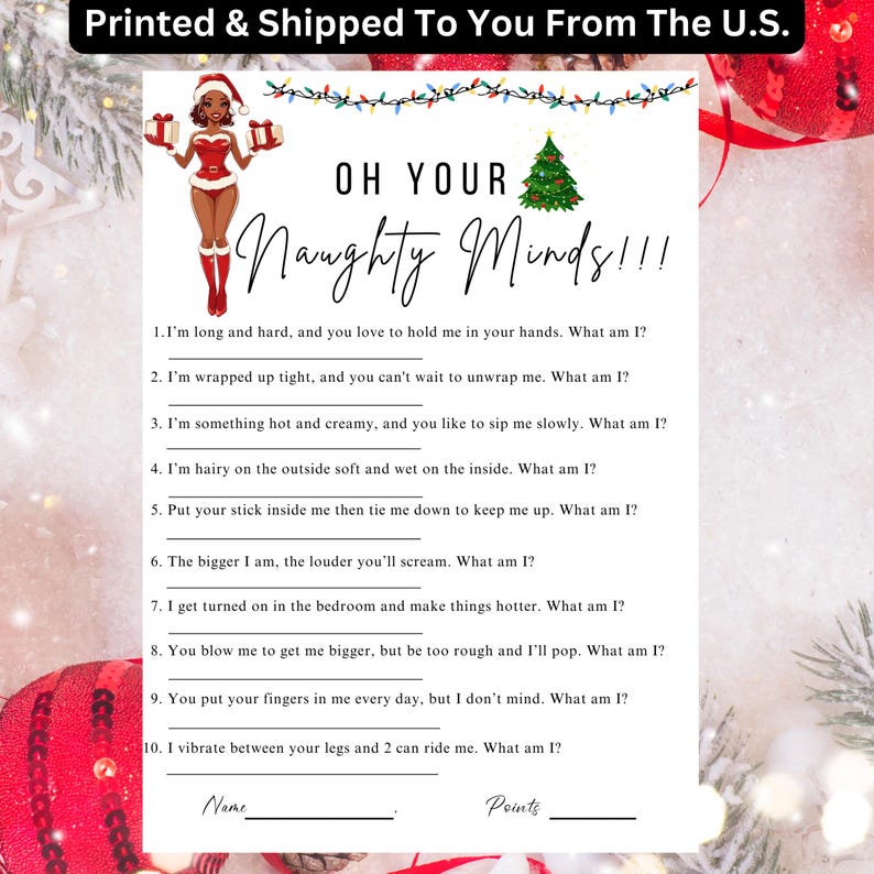 Adult Christmas Party Games | Holiday Party Games | Holiday Bachelorette Party | Christmas Girls Night | Printable Christmas Games | Dirty