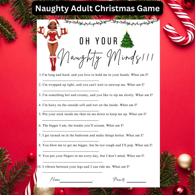 Adult Christmas Party Games | Holiday Party Games | Holiday Bachelorette Party | Christmas Girls Night | Printable Christmas Games | Dirty