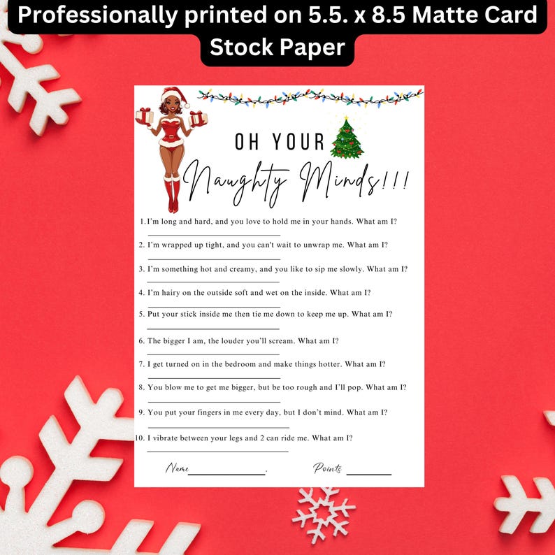 Juegos de fiesta de Navidad para adultos | Juegos de fiesta navideña | Despedida de soltera navideña | Noche de chicas navideñas | Juegos navideños imprimibles | Juegos sucios