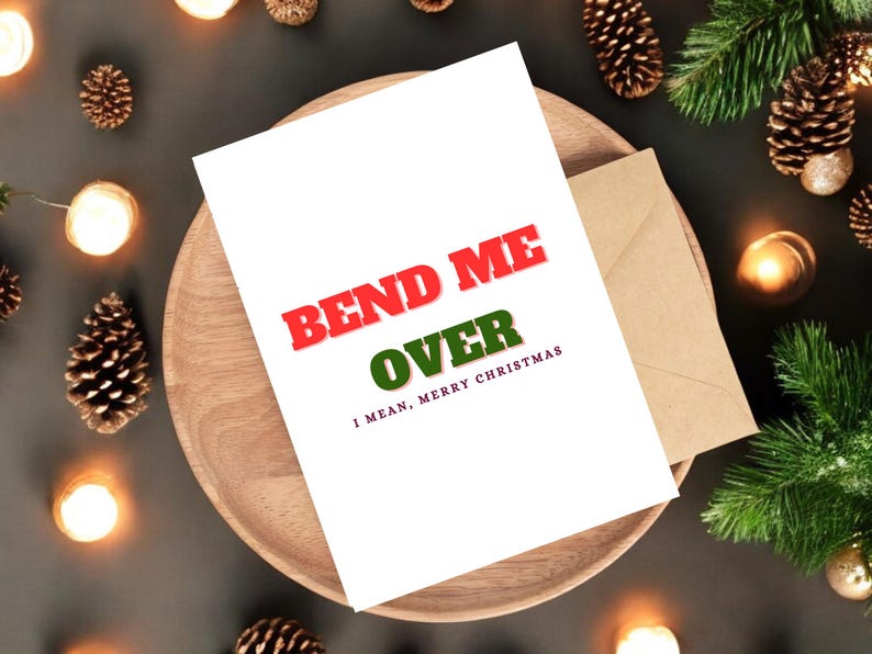 Printed + Shipped, African American Christmas, Husband Christmas Gift, Boyfriend Christmas, Raunchy Card, Christmas Card for Boyfriend