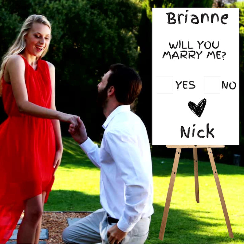 Fun Proposal Idea | Custom Proposal Will You Marry Me Sign | Personalized Name Wedding or Marriage Proposal Idea Printed Sign for Decoration