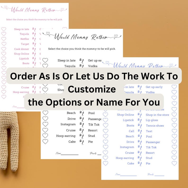 Özel Bebek Duşu, Baskılı Bebek Duşu Oyunu, Bebek Duşu Oyunları, Anne İster Mi İster Mi Minimalist Bebek Duşu Oyunu Modern