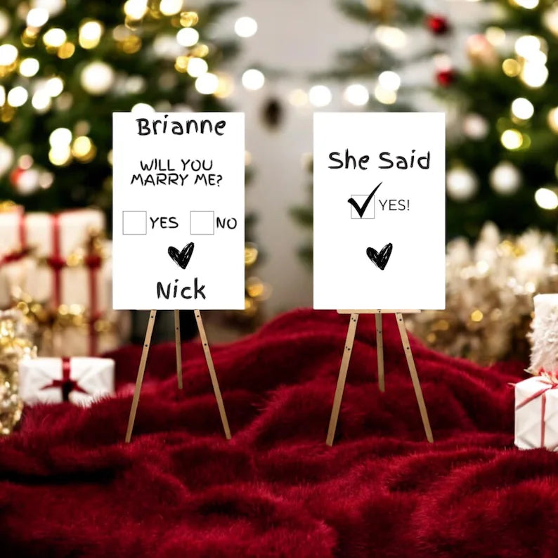 Fun Proposal Idea | Custom Proposal Will You Marry Me Sign | Personalized Name Wedding or Marriage Proposal Idea Printed Sign for Decoration