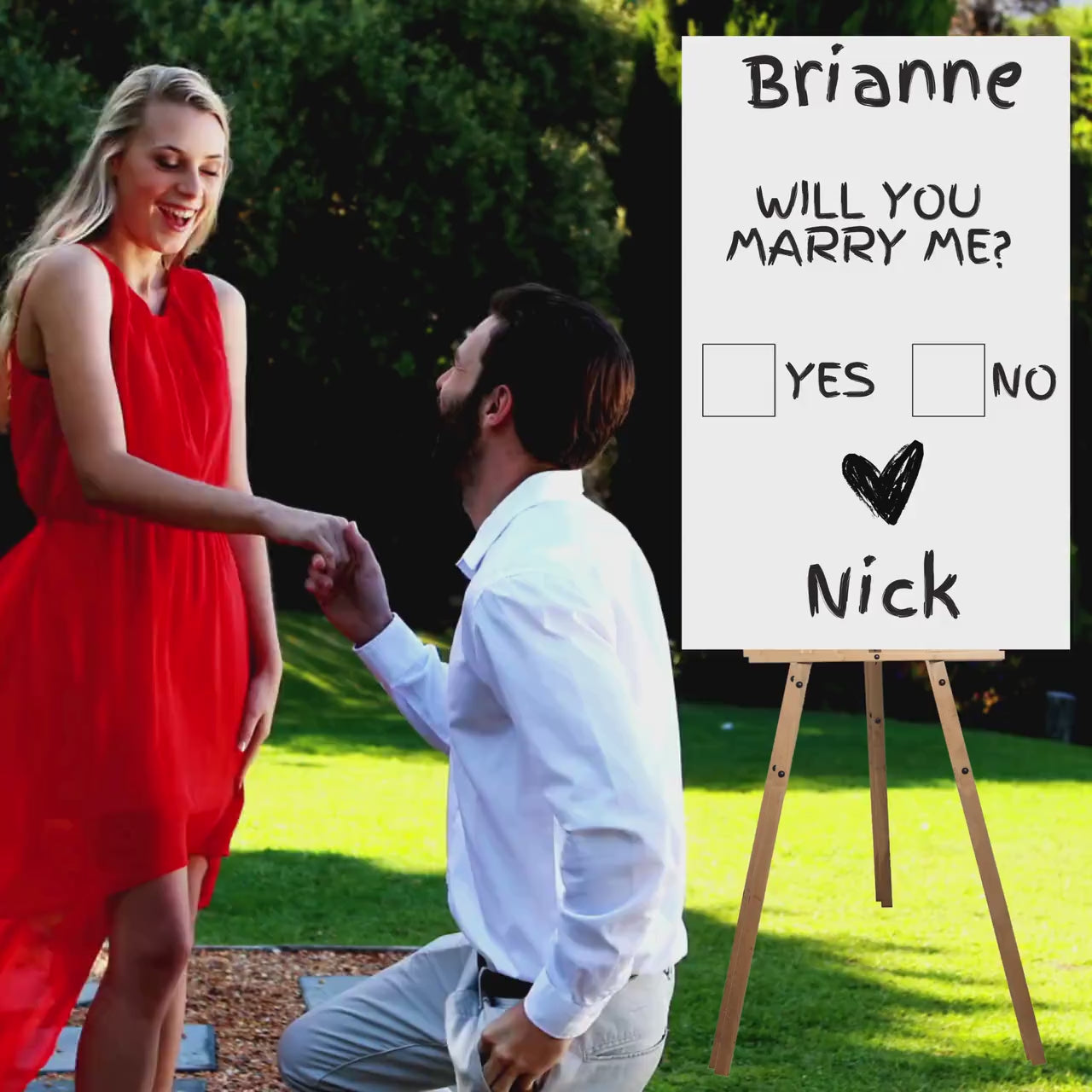 Fun Proposal Idea | Custom Proposal Will You Marry Me Sign | Personalized Name Wedding or Marriage Proposal Idea Printed Sign for Decoration