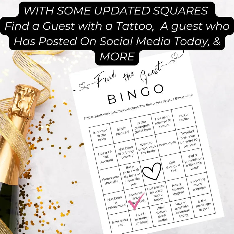 Wedding Table Game, Wedding Games, Wedding Games Bingo, Wedding Bingo, Wedding Games For Table, Reception Games For Guests