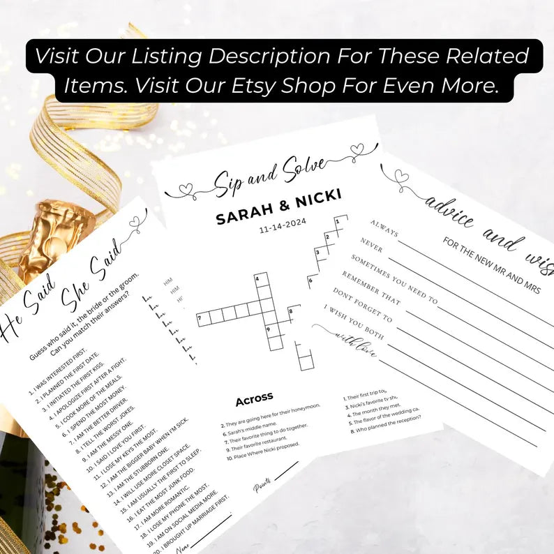 Wedding Table Game, Wedding Games, Wedding Games Bingo, Wedding Bingo, Wedding Games For Table, Reception Games For Guests